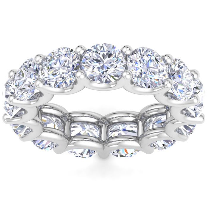 13 Carat Round Lab Grown Diamond Eternity Ring In Platinum, Ring Size 9