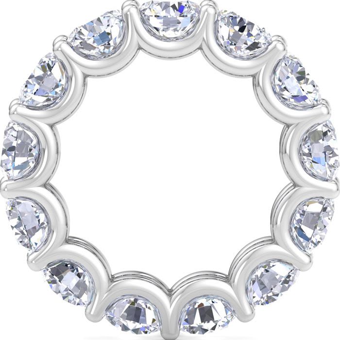 13 Carat Round Lab Grown Diamond Eternity Ring In Platinum, Ring Size 9