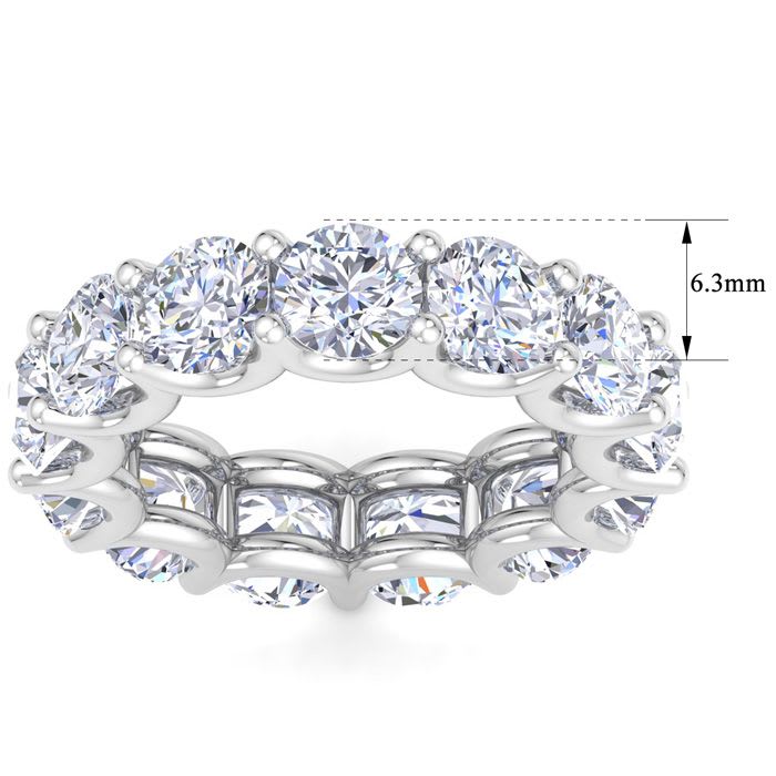 13 Carat Round Lab Grown Diamond Eternity Ring In Platinum, Ring Size 9