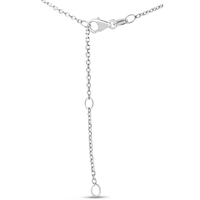 Star of David Necklace With 3/4 Carat Heart Shape Created Sapphire In 14K White Gold