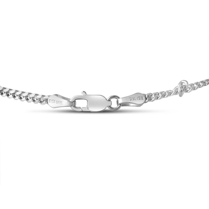 Graduated 4 Carat Diamond Tennis Necklace, Miracle Setting, In 14 Karat White Gold, 18 Inches