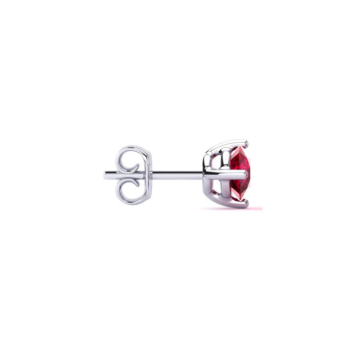 1/2 Carat Natural Ruby Stud Earrings in Sterling Silver