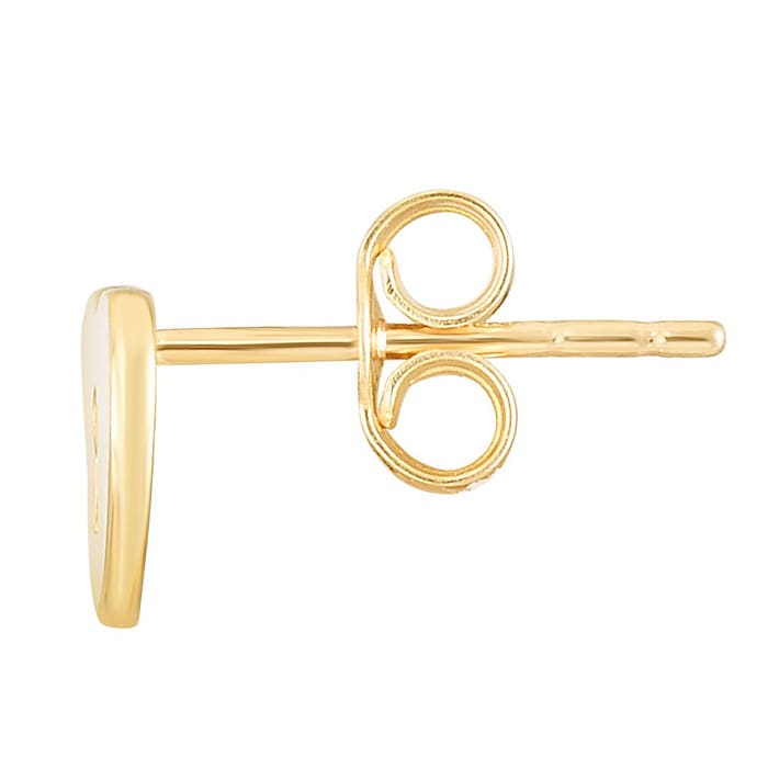 Heart Padlock Stud Earrings In 14 Karat Yellow Gold
