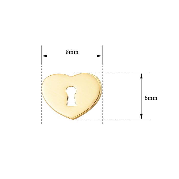 Heart Padlock Stud Earrings In 14 Karat Yellow Gold