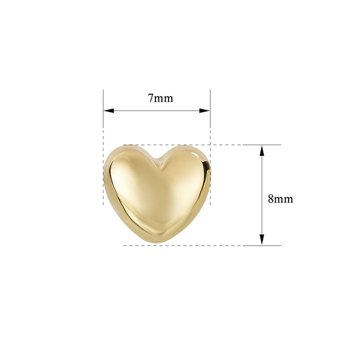 Heart Stud Earrings In 14 Karat Yellow Gold