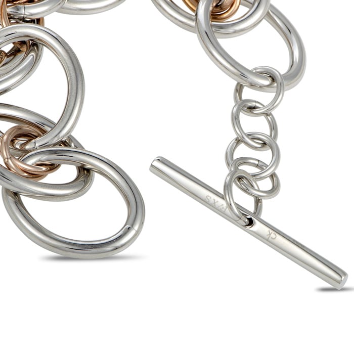 CALVIN KLEIN - "Forward" Pink PVD Stainless Steel Bracelet