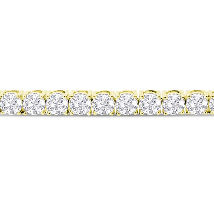 18 Carat Lab Grown Diamond Tennis Bracelet In 14 Karat Yellow Gold, 7 1/4 Inches