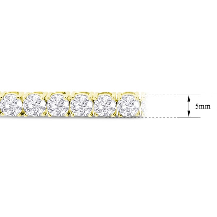 18 Carat Lab Grown Diamond Tennis Bracelet In 14 Karat Yellow Gold, 7 1/4 Inches