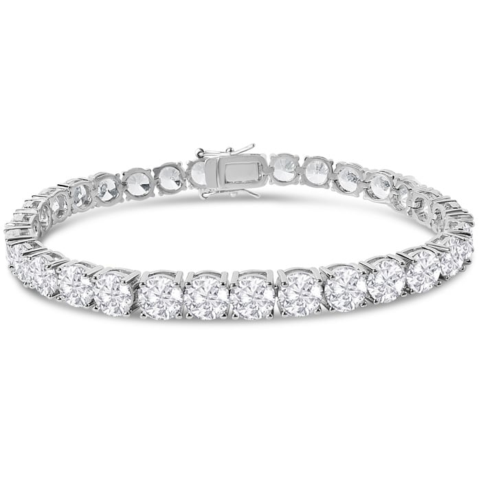 23 Carat Lab Grown Diamond Tennis Bracelet In 14 Karat White Gold, 7 1/4 Inches