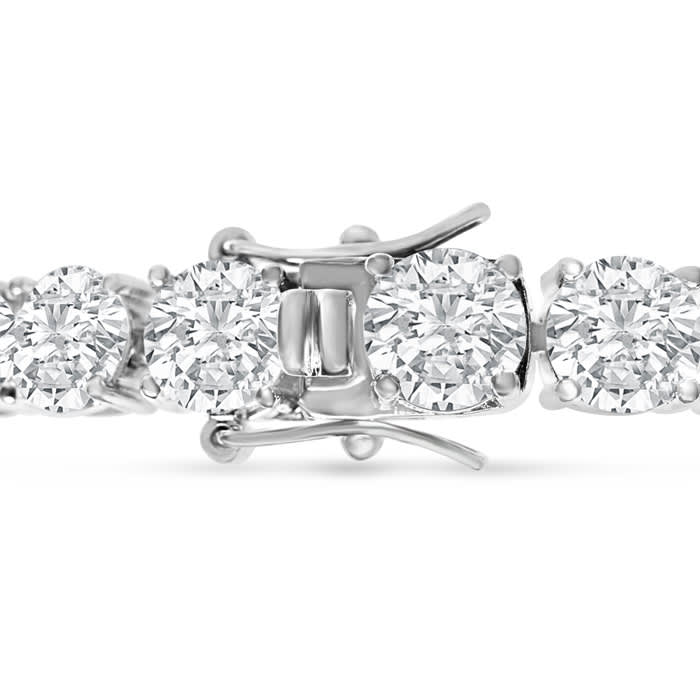 23 Carat Lab Grown Diamond Tennis Bracelet In 14 Karat White Gold, 7 1/4 Inches