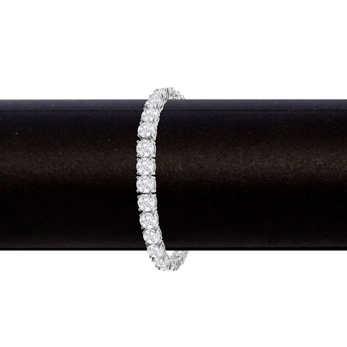 23 Carat Lab Grown Diamond Tennis Bracelet In 14 Karat White Gold, 7 1/4 Inches
