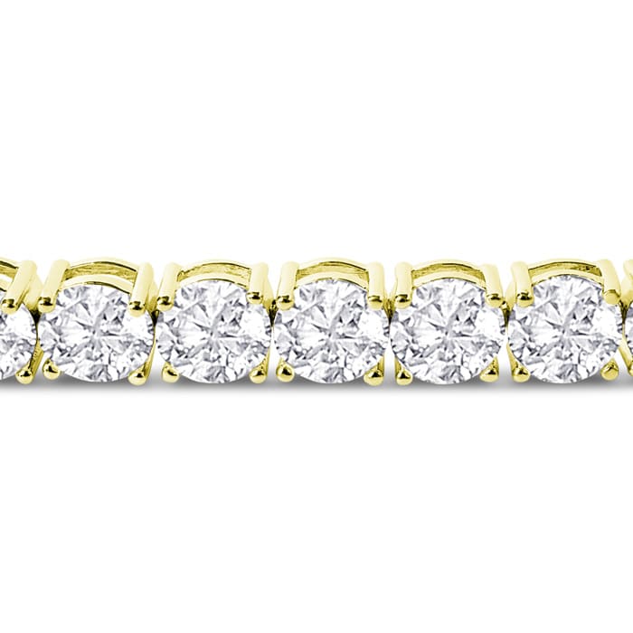 32 Carat Lab Grown Diamond Tennis Bracelet In 14 Karat Yellow Gold, 7 1/4 Inches