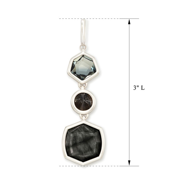KENDRA SCOTT -  Natalia Rhodium Plated Brass and Granite + Glass Dangle Earrings