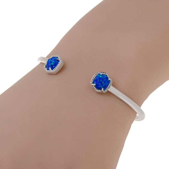 KENDRA SCOTT -  Davie Rhodium Plated and Royal blue Kyocera Cuff Bracelet