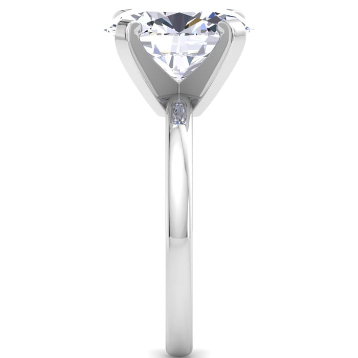 5.03 Carat Oval Shape Lab Grown Diamond Ring In 14K White Gold, Solitaire
