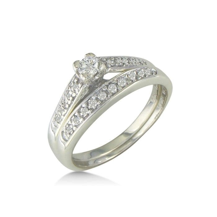 1/4ct Diamond Bridal Set in Sterling Silver. Classic and Affordable.