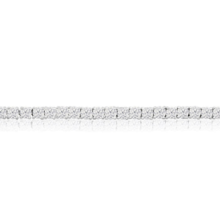 4 Carat Lab Grown Diamond Round Setting Tennis Bracelet in White Gold, 7 Inches