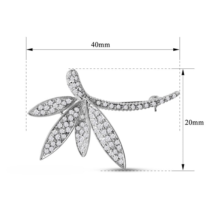 Previously Owned 14K White Gold 1CTW Diamond Dragonfly Brooch/Pendant