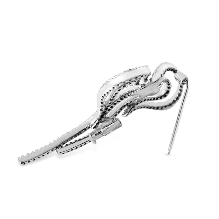 Previously Owned 18K White Gold 1CTW Diamond Swirl Brooch