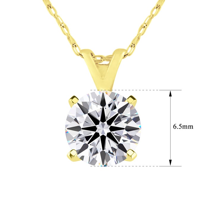 Nearly 1 Carat Round Shape Lab Grown Diamond Solitaire Necklace In 14K White Gold