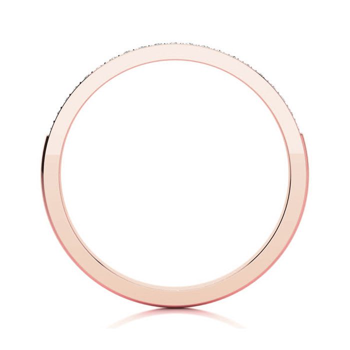 Estate Jewelry 1/10 Carat Micropave Moissanite Band In 14 Karat Rose Gold, Size 7