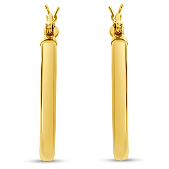 Yellow Gold Classic Hoop Earrings, 28MM