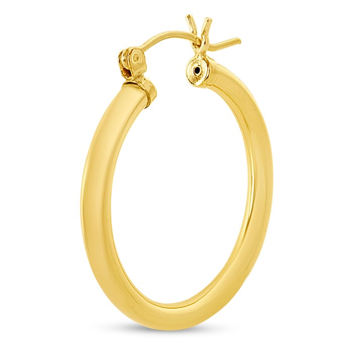 Yellow Gold Classic Hoop Earrings, 28MM
