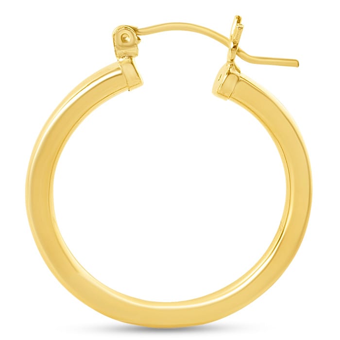 Yellow Gold Classic Hoop Earrings, 28MM
