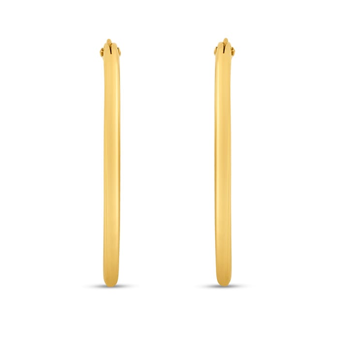 Yellow Gold Classic Hoop Earrings, 41MM