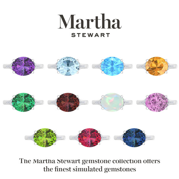 Martha Stewart 4 1/2 Carat Oval Shape Ruby and Lab Grown Diamond Ring In Sterling Silver