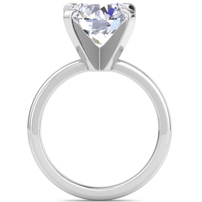5.08 Carat Round Shape Lab Grown Diamond Ring In 14K White Gold, Solitaire