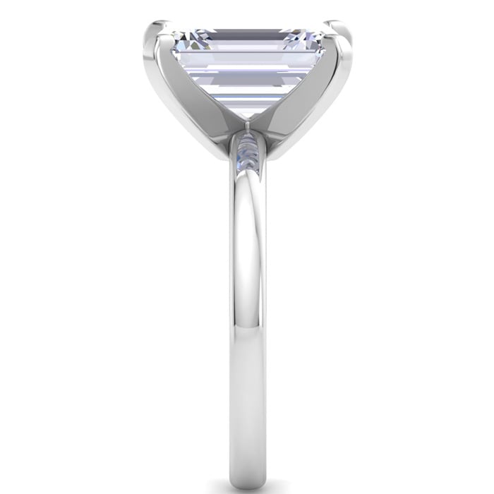 7.05 Carat Emerald Cut Lab Grown Diamond Ring In 14K White Gold, Solitaire