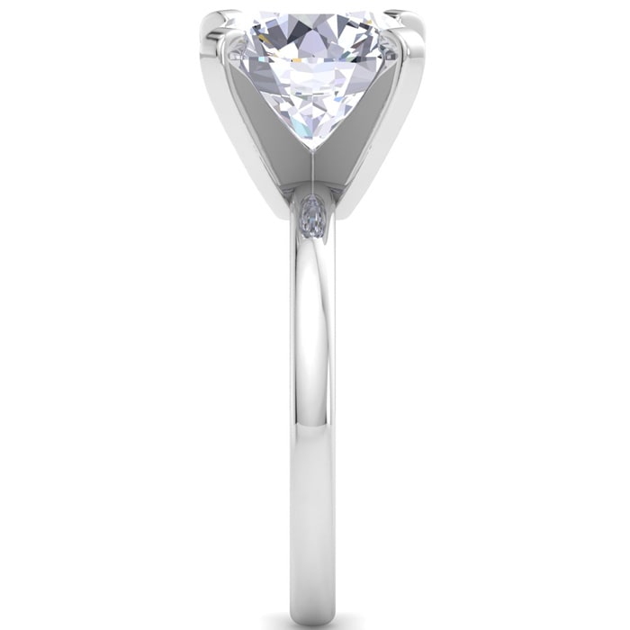 10.03 Carat Round Shape Lab Grown Diamond Ring In 14K White Gold, Solitaire