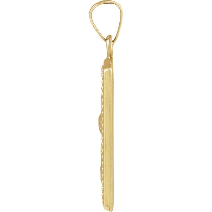 14 Karat Yellow Gold St. Christopher Medal Necklace, 25x13mm