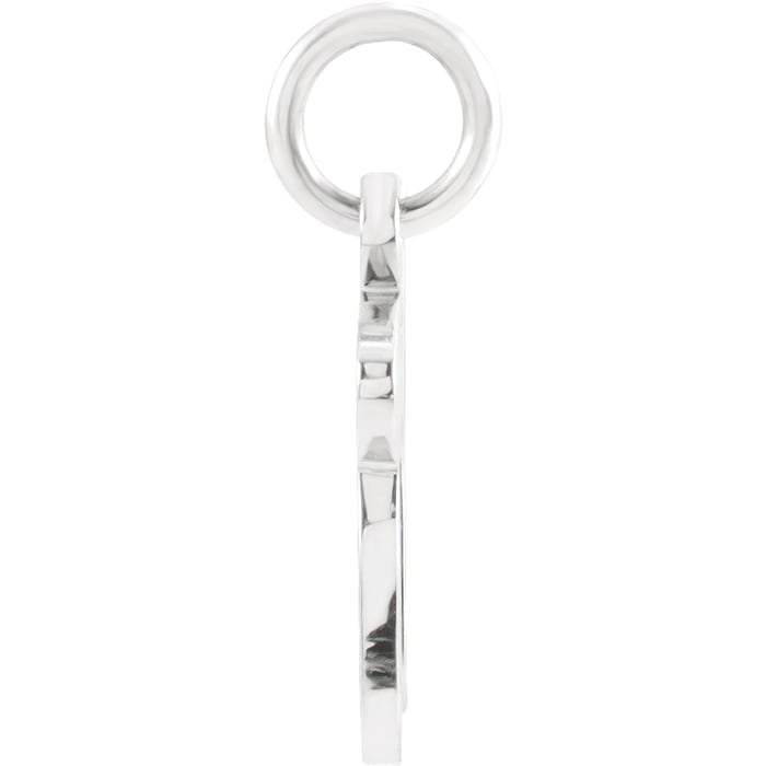 14 Karat White Gold Chai Necklace, 12x11mm