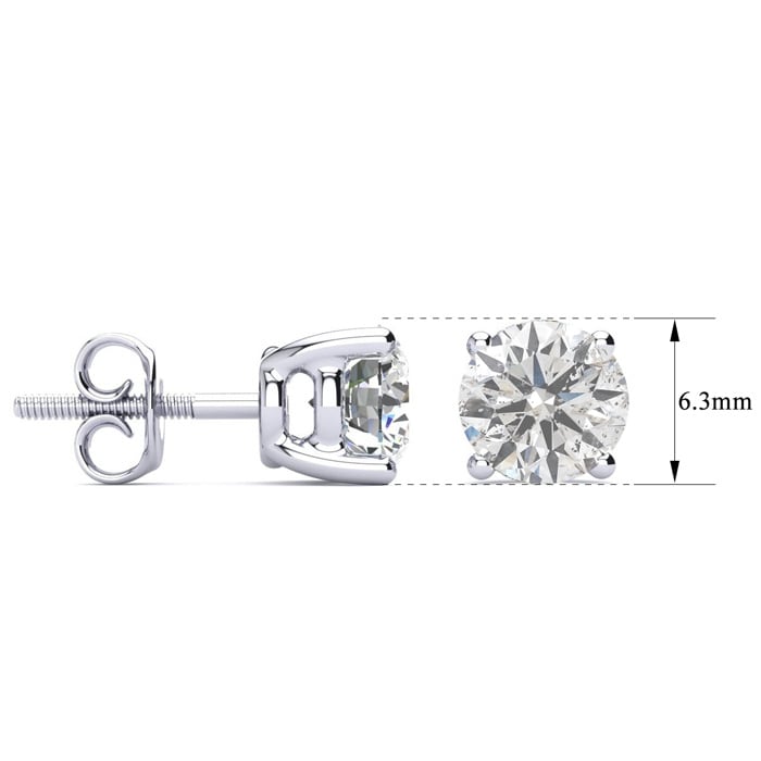 2 Carat Diamond Stud Earrings In 10 Karat White Gold