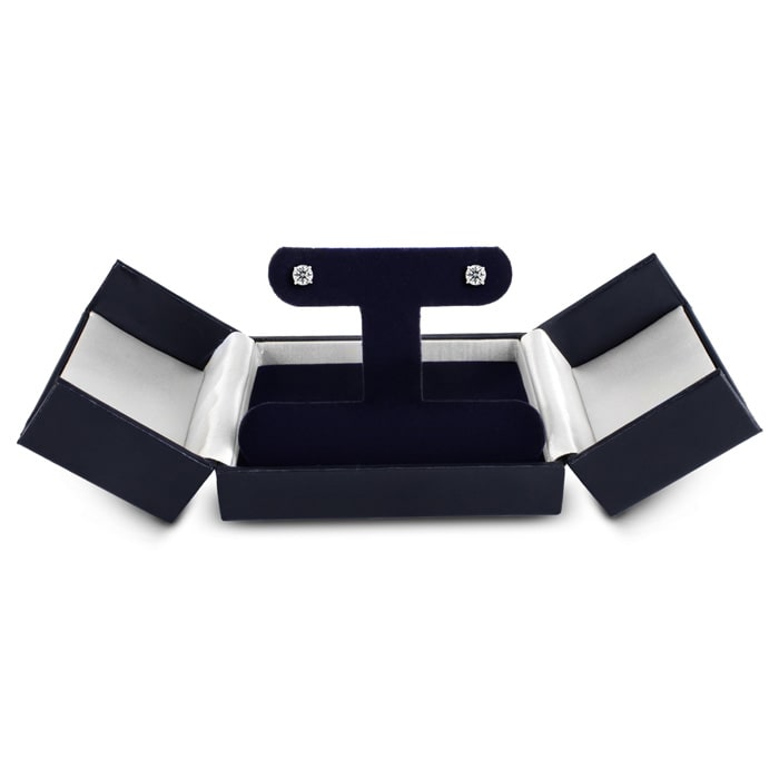 1/2 Carat Lab Grown Real Diamond Stud Earrings In White Gold