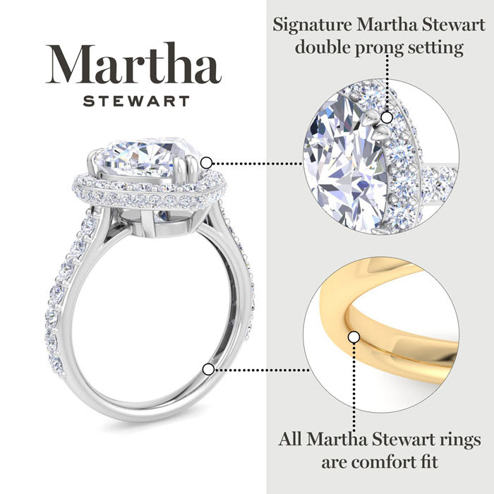 Martha Stewart 4 Carat Heart Shape Lab Grown Diamond Hidden Halo Engagement Ring In 14K Yellow Gold