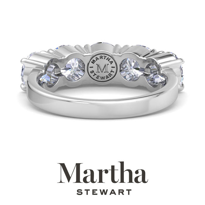 Martha Stewart 3 Carat Round Lab Grown Diamond Five Stone Engagement Ring In 14K White Gold