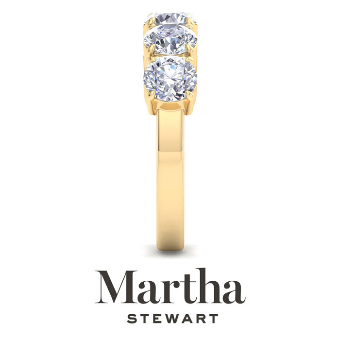Martha Stewart 3 Carat Round Lab Grown Diamond Five Stone Engagement Ring In 14K Yellow Gold