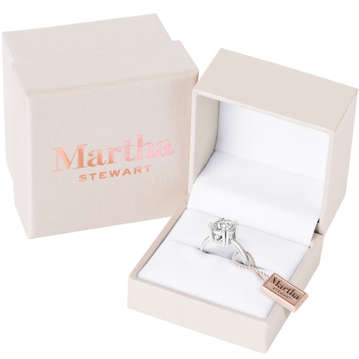 Martha Stewart 2 Carat Cushion Cut Lab Grown Diamond Solitaire Engagement Ring In 14K White Gold