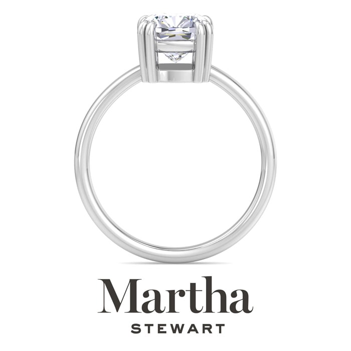 Martha Stewart 2 Carat Cushion Cut Lab Grown Diamond Solitaire Engagement Ring In 14K White Gold