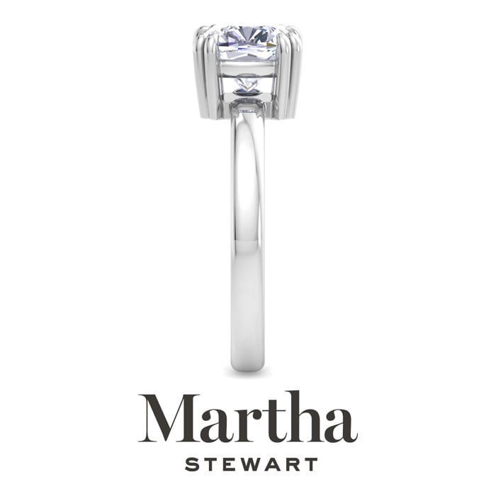 Martha Stewart 2 Carat Cushion Cut Lab Grown Diamond Solitaire Engagement Ring In 14K White Gold