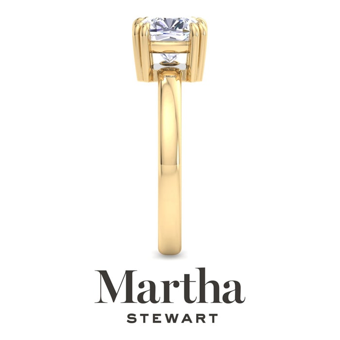 Martha Stewart 2 Carat Cushion Cut Lab Grown Diamond Solitaire Engagement Ring In 14K Yellow Gold
