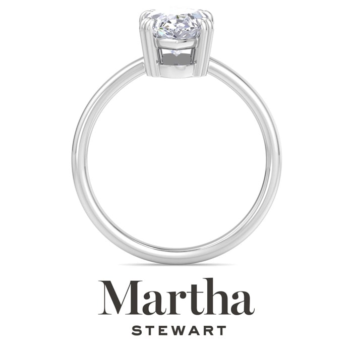 Martha Stewart 2 Carat Marquise Shape Lab Grown Diamond Solitaire Engagement Ring In 14K White Gold