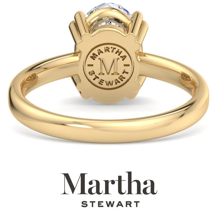 Martha Stewart 2 Carat Oval Shape Lab Grown Diamond Solitaire Engagement Ring In 14K Yellow Gold