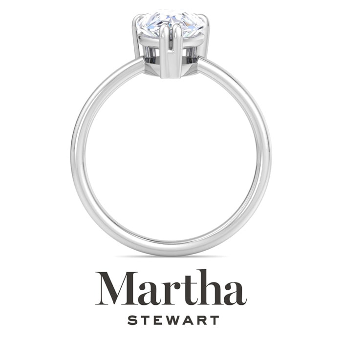 Martha Stewart 2 Carat Pear Shape Lab Grown Diamond Solitaire Engagement Ring In 14K White Gold