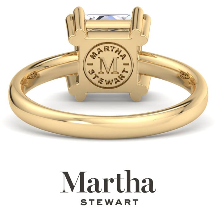 Martha Stewart 2 Carat Princess Cut Lab Grown Diamond Solitaire Engagement Ring In 14K Yellow Gold