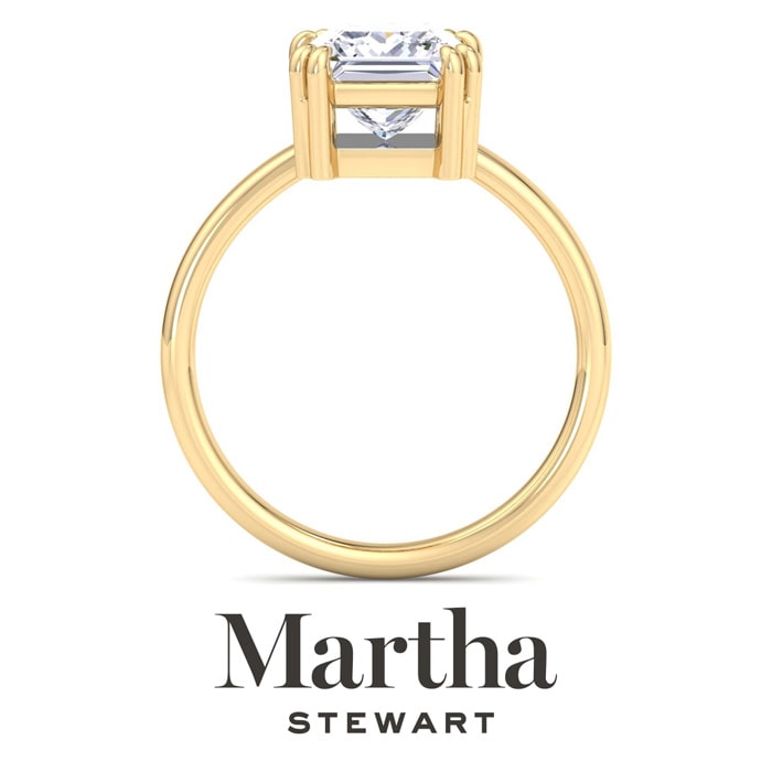 Martha Stewart 2 Carat Princess Cut Lab Grown Diamond Solitaire Engagement Ring In 14K Yellow Gold