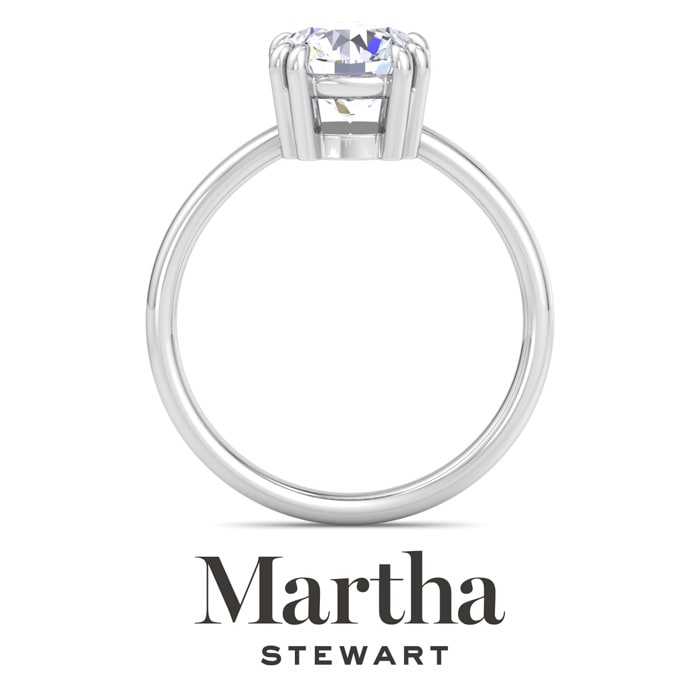 Martha Stewart 2 Carat Round Shape Lab Grown Diamond Solitaire Engagement Ring In 14K White Gold